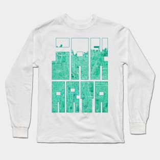 Jakarta, Indonesia City Map Typography - Watercolor Long Sleeve T-Shirt